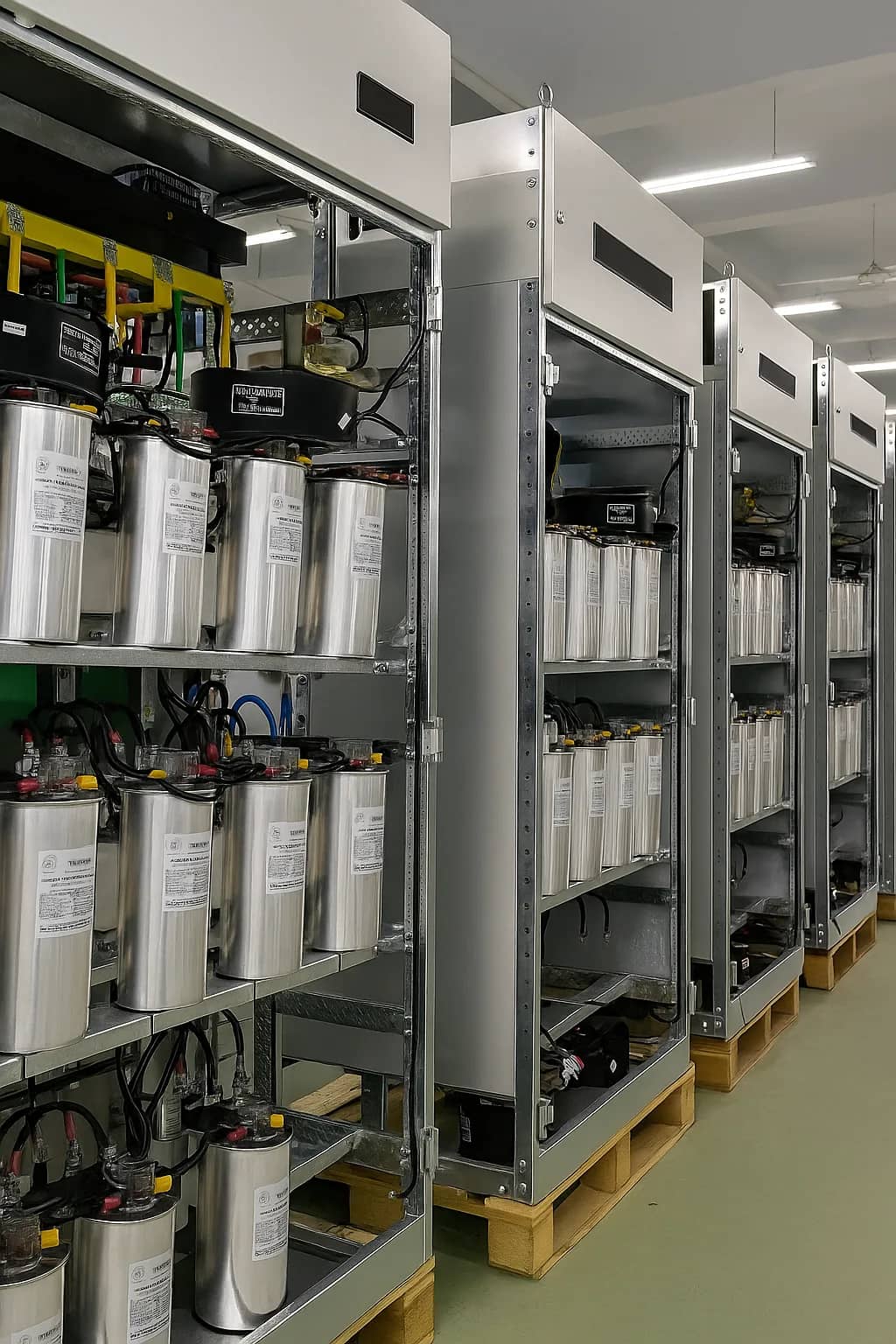 Automatic Power Factor Control panel with capacitor banks and detuned reactors