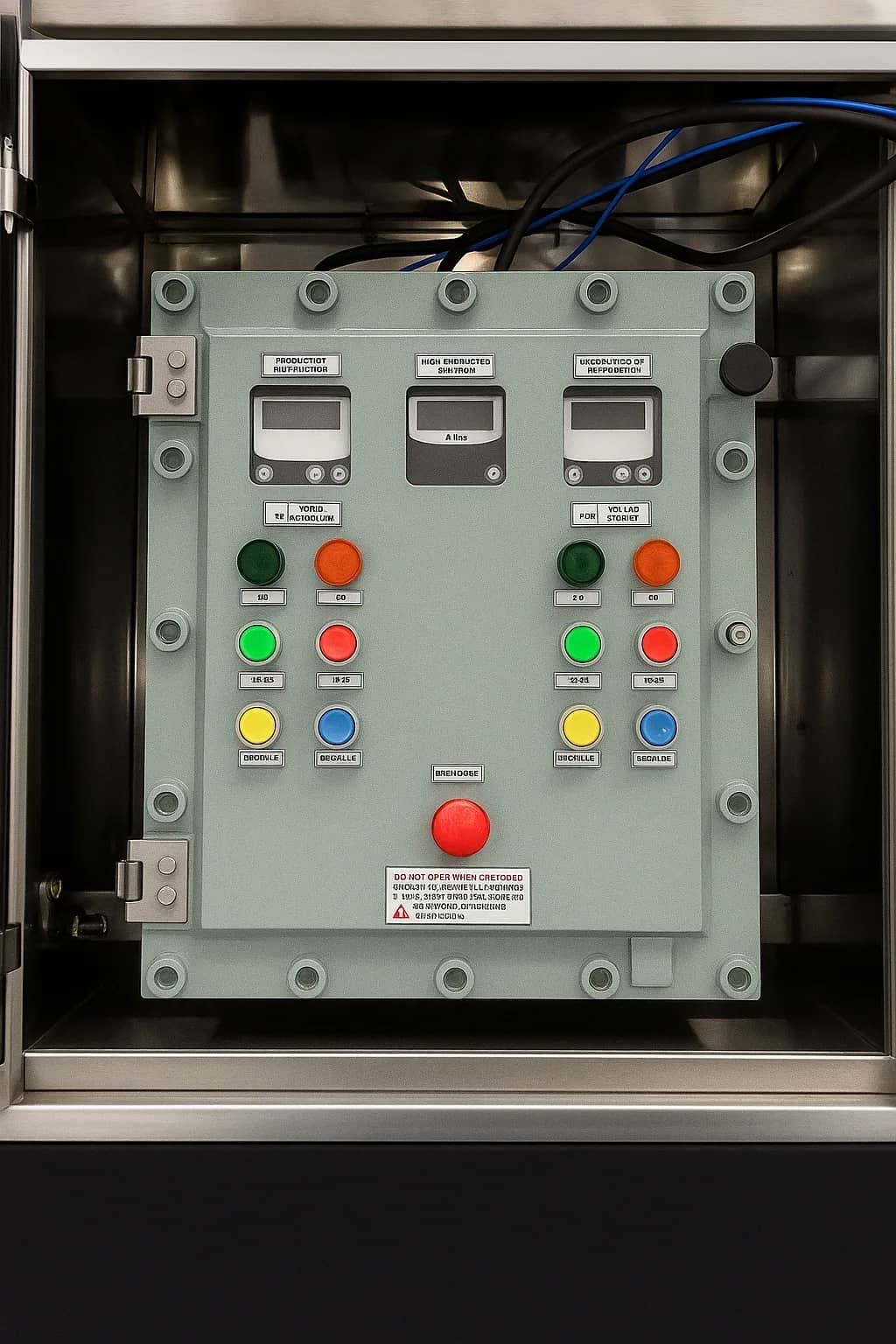 Explosion-proof control station with indicator lamps and push buttons